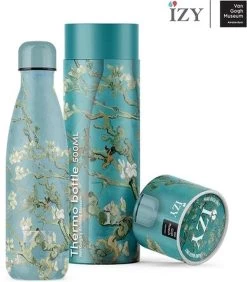 IZY Bottles X Van Gogh Museum - Amandelbloesem | 500 ML | Thermosfles | Drinkfles | Waterfles | Schoolfles | Isoleerfles | Beker | Drinkbeker | Koud | Warm | Fles | Back To School | 500ml