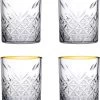 Pasabahce Tumbler Met Gouden Rand Timeless 35.5 Cl - Transparant Goud 4 Stuk(s)