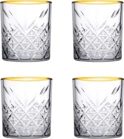 Pasabahce Tumbler Met Gouden Rand Timeless 35.5 Cl - Transparant Goud 4 Stuk(s)