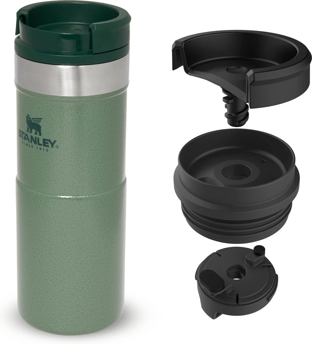 Stanley The NeverLeak™ Travel Mug 0,35L NEW - Thermosfles - Hammertone Green 7 Stanley The NeverLeak™ Travel Mug 0,35L NEW - Thermosfles - Hammertone Green - Afbeelding 7