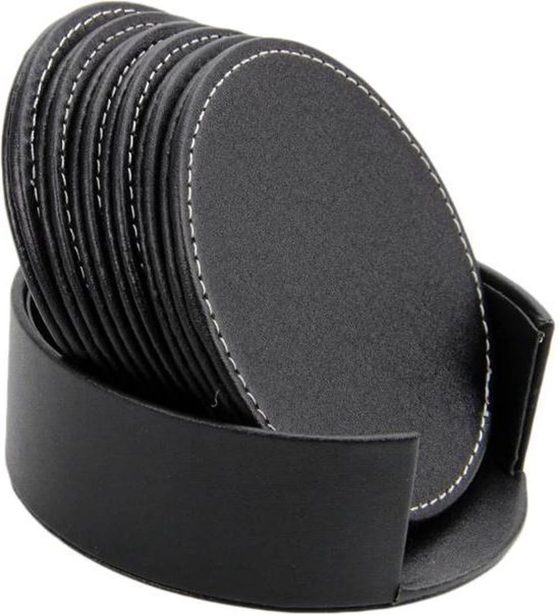 8 Leren Onderzetters Voor Glazen Met Houder – Glasonderzetter Voor Op Tafel – Waterbestendig – 8 Stuks – Anti Klevend Materiaal 5 8 Leren Onderzetters Voor Glazen Met Houder – Glasonderzetter Voor Op Tafel – Waterbestendig – 8 Stuks – Anti Klevend Materiaal - Afbeelding 5