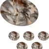 Onderzetters Voor Glazen - Rond - Grijs - Goud - Marmer - 10x10 Cm - Glasonderzetters - 6 Stuks