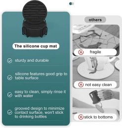 BOTC Siliconen Onderzetters Met Houder - Set Van 10 - Onderzettersset - Onderzetters Voor Glazen - Zwart -Brita Verkoop 1135x1200