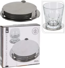 Excellent Houseware 12x Onderzetters Zilver RVS Met Houder 8,5 Cm Voor Glazen 6 Excellent Houseware 12x Onderzetters Zilver RVS Met Houder 8,5 Cm Voor Glazen -Brita Verkoop 1149x1200 1