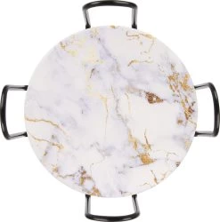 Castagnola Keramische Onderzetters Met Houder – Onderzetters Voor Glazen – Onderzetters Design – Onderzettersset – Drink Onderzetters – Keramisch – Kurk – Set Van 6 – Wit/Goud -Brita Verkoop 1187x1200 3