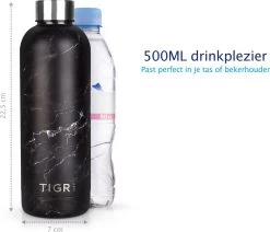 TIGR The Combo - Voordeelset Minimalist Thermosfles En Cup Warmhoudbeker - 500ml - Zwart Marmer -Brita Verkoop 1200x1031