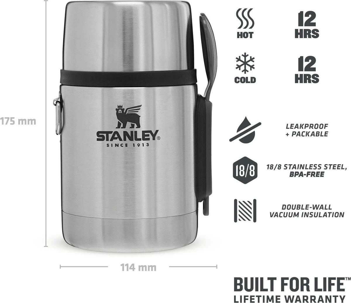 Stanley The Stainless Steel All-in-One Food Jar 0,53L - Thermosfles - Stainless Steel 6 Stanley The Stainless Steel All-in-One Food Jar 0,53L - Thermosfles - Stainless Steel - Afbeelding 6