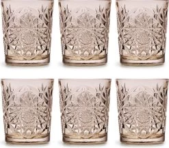 Libbey Drinkglas Hobstar Tender Taupe – 355 Ml/ 35,5 Cl - 6 Stuks - Vintage Design - Vaatwasserbestendig - Hoge Kwaliteit