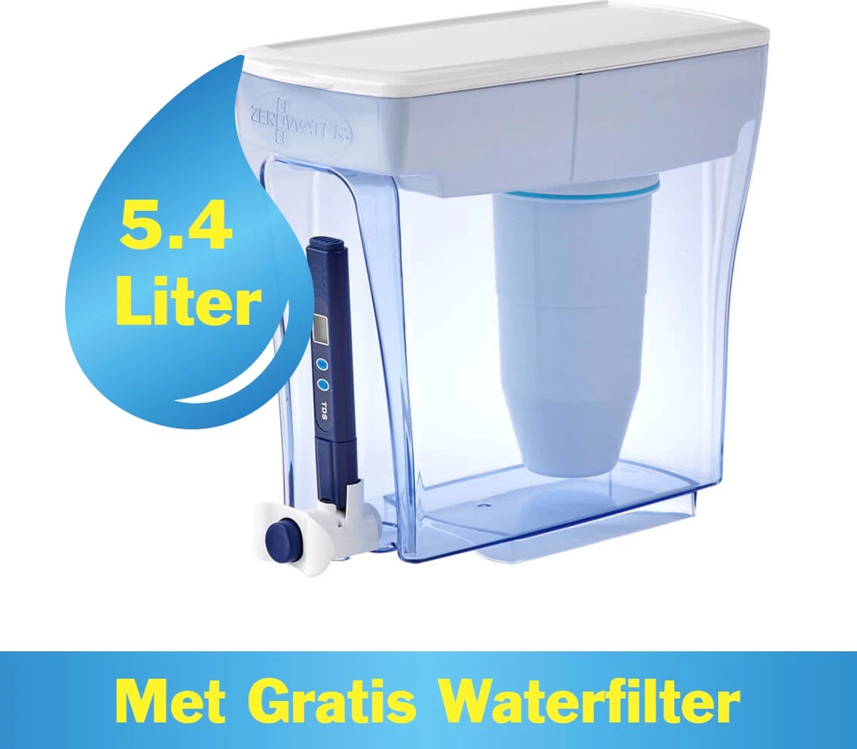 ZeroWater - 5,4 Liter - Waterkan Met TDS Meter 1 ZeroWater - 5,4 Liter - Waterkan Met TDS Meter