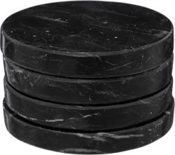 Secret De Gourmet Onderzetters Voor Glazen - 4 Stuks - Marmer - Zwart