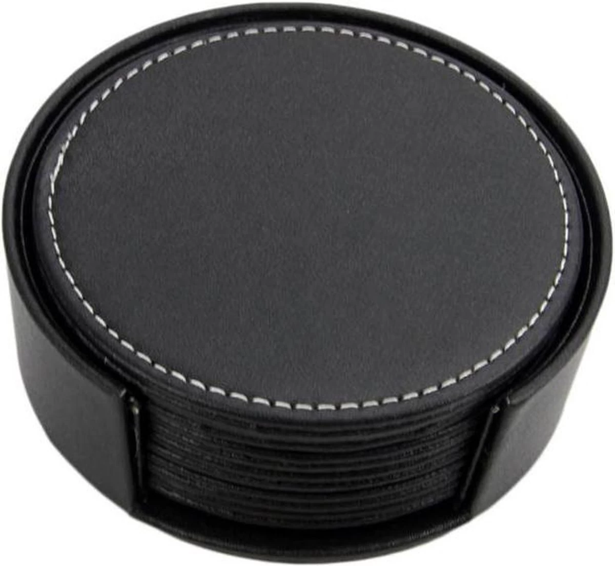 8 Leren Onderzetters Voor Glazen Met Houder – Glasonderzetter Voor Op Tafel – Waterbestendig – 8 Stuks – Anti Klevend Materiaal 4 8 Leren Onderzetters Voor Glazen Met Houder – Glasonderzetter Voor Op Tafel – Waterbestendig – 8 Stuks – Anti Klevend Materiaal - Afbeelding 4