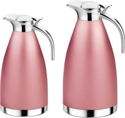 Royal Swiss - Thermoskan - Set Van Twee 1,2 Liter En 1,6 Liter - Thermosfles (Roze)