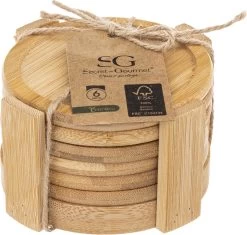 Set Van 6x Ronde Onderzetters Voor Glazen D10 Cm Bamboe 7 Set Van 6x Ronde Onderzetters Voor Glazen D10 Cm Bamboe -Brita Verkoop 1200x1140 1