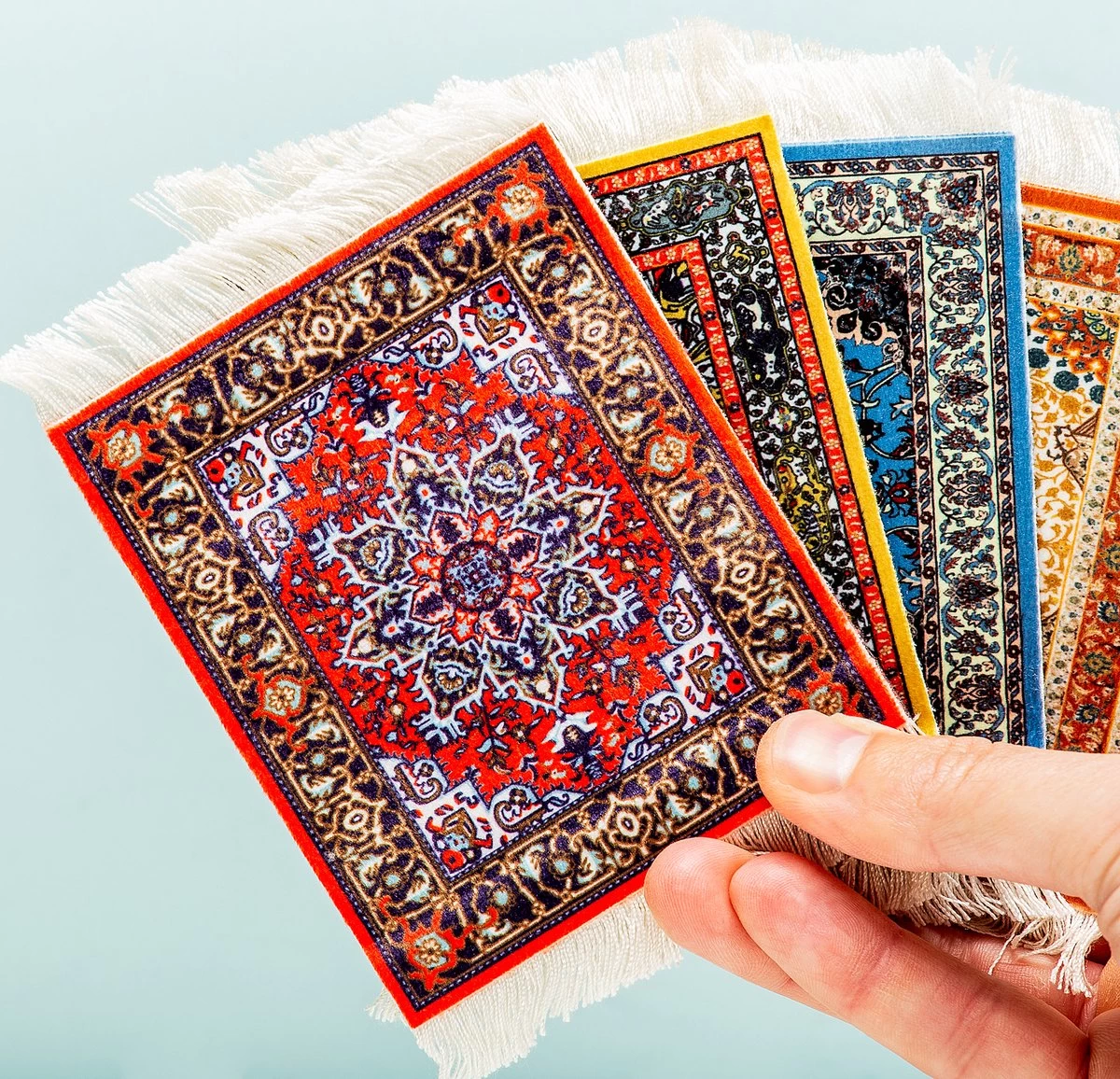 Invotis Perzisch Tapijt Onderzetters (Set Van 4) 7 Invotis Perzisch Tapijt Onderzetters (Set Van 4) - Afbeelding 7
