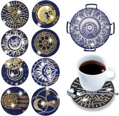 Diamond Painting Onderzetters - Verschillende Afbeeldingen - Compleet Hobbypakket - Ronde Steentjes