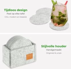 Soothe Onderzetters Voor Glazen - Vilt 10 Stuks – Lichtgrijs – Onderzetters Met Houder – Handgemaakt - Hittebestendig, Absorberend En Duurzaam 17 Soothe Onderzetters Voor Glazen - Vilt 10 Stuks – Lichtgrijs – Onderzetters Met Houder – Handgemaakt - Hittebestendig, Absorberend En Duurzaam -Brita Verkoop 1200x1167 7