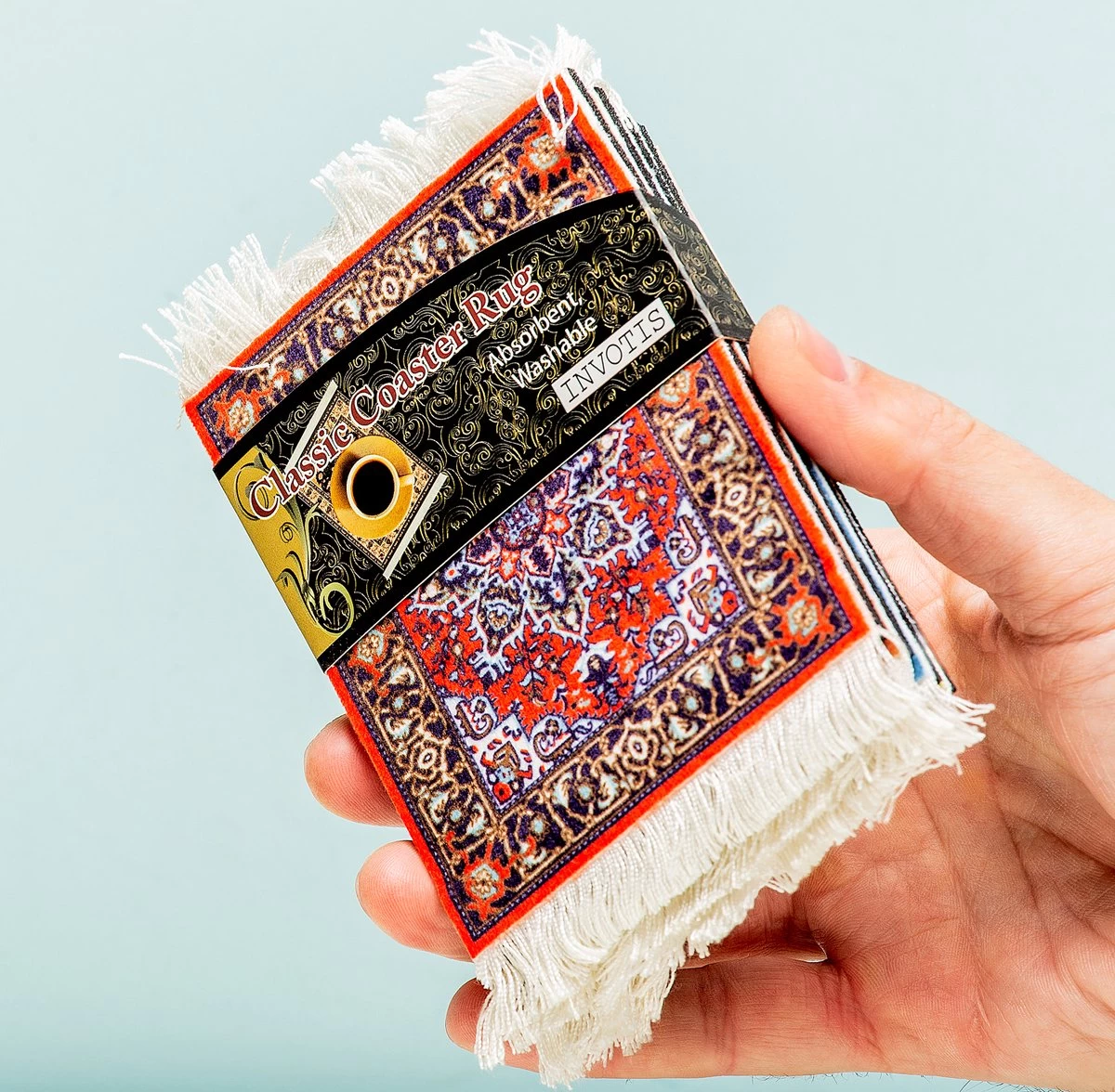 Invotis Perzisch Tapijt Onderzetters (Set Van 4) 5 Invotis Perzisch Tapijt Onderzetters (Set Van 4) - Afbeelding 5