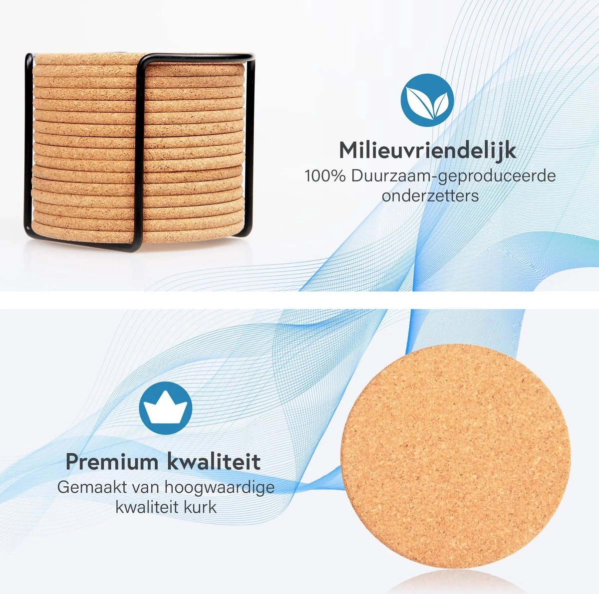 Kurken Onderzetters Voor Glazen Met Houder – Set Van 16 Kurken/Houten Onderzetters – Premium Kwaliteit – Anti-slip – Absorberend – Hittebestendig - Rond – Duurzaam/Milieuvriendelijk 7 Kurken Onderzetters Voor Glazen Met Houder – Set Van 16 Kurken/Houten Onderzetters – Premium Kwaliteit – Anti-slip – Absorberend – Hittebestendig - Rond – Duurzaam/Milieuvriendelijk - Afbeelding 7