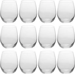 12x Luxe Sapglazen/waterglazen Van 390 Ml - Vaatwasserbestendig - Verzwaarde Glazen