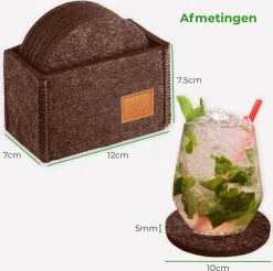 Soothe Onderzetters Voor Glazen - Vilt 10 Stuks – Bruin – Onderzetters Met Houder – Handgemaakt - Hittebestendig, Absorberend En Duurzaam 14 Soothe Onderzetters Voor Glazen - Vilt 10 Stuks – Bruin – Onderzetters Met Houder – Handgemaakt - Hittebestendig, Absorberend En Duurzaam -Brita Verkoop 1200x1194 3