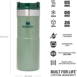 Stanley The NeverLeak™ Travel Mug 0,35L NEW - Thermosfles - Hammertone Green 20 Stanley The NeverLeak™ Travel Mug 0,35L NEW - Thermosfles - Hammertone Green -Brita Verkoop 1200x1197 5