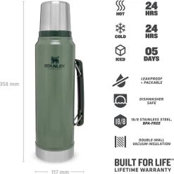 Stanley The Legendary Classic Bottle 1,40L - Thermosfles - Hammertone Green 23 Stanley The Legendary Classic Bottle 1,40L - Thermosfles - Hammertone Green -Brita Verkoop 1200x1198 15