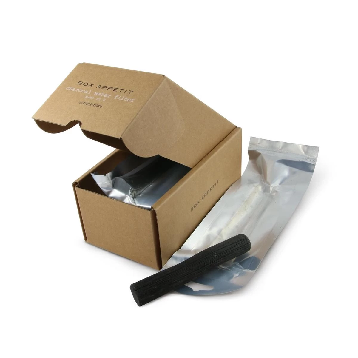 Black + Blum Binchotan Active Charcoal For Eau Good Water Bottles 4-pack 2 Black + Blum Binchotan Active Charcoal For Eau Good Water Bottles 4-pack - Afbeelding 2