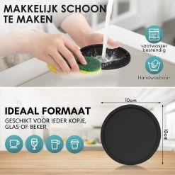 Siliconen Onderzetters Met Houder - 10 Stuks - Onderleggers Voor Glazen - Glasonderzetters Voor Op Tafel - Coasters - Zwart - Rond 11 Siliconen Onderzetters Met Houder - 10 Stuks - Onderleggers Voor Glazen - Glasonderzetters Voor Op Tafel - Coasters - Zwart - Rond -Brita Verkoop 1200x1200 650