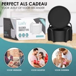 Siliconen Onderzetters Met Houder - 10 Stuks - Onderleggers Voor Glazen - Glasonderzetters Voor Op Tafel - Coasters - Zwart - Rond 12 Siliconen Onderzetters Met Houder - 10 Stuks - Onderleggers Voor Glazen - Glasonderzetters Voor Op Tafel - Coasters - Zwart - Rond -Brita Verkoop 1200x1200 651