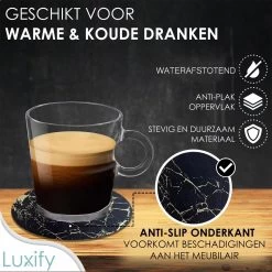 Luxe Leren Marmeren Onderzetters Met Houder - 16 Stuks - Onderleggers Voor Glazen - Glasonderzetters Voor Op Tafel - Coasters - Zwart / Goud - Rond 10 Luxe Leren Marmeren Onderzetters Met Houder - 16 Stuks - Onderleggers Voor Glazen - Glasonderzetters Voor Op Tafel - Coasters - Zwart / Goud - Rond -Brita Verkoop 1200x1200 673