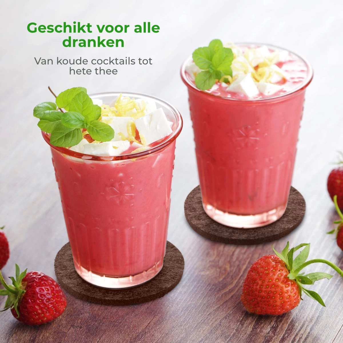 Soothe Onderzetters Voor Glazen - Vilt 10 Stuks – Bruin – Onderzetters Met Houder – Handgemaakt - Hittebestendig, Absorberend En Duurzaam 2 Soothe Onderzetters Voor Glazen - Vilt 10 Stuks – Bruin – Onderzetters Met Houder – Handgemaakt - Hittebestendig, Absorberend En Duurzaam - Afbeelding 2