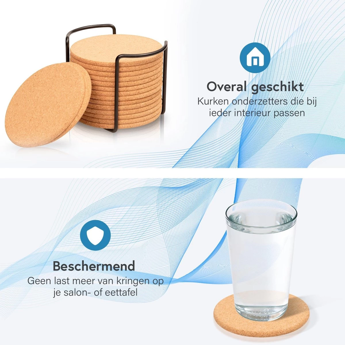 Kurken Onderzetters Voor Glazen Met Houder – Set Van 16 Kurken/Houten Onderzetters – Premium Kwaliteit – Anti-slip – Absorberend – Hittebestendig - Rond – Duurzaam/Milieuvriendelijk 4 Kurken Onderzetters Voor Glazen Met Houder – Set Van 16 Kurken/Houten Onderzetters – Premium Kwaliteit – Anti-slip – Absorberend – Hittebestendig - Rond – Duurzaam/Milieuvriendelijk - Afbeelding 4