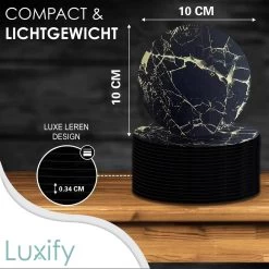 Luxe Leren Marmeren Onderzetters Met Houder - 15 Stuks - Onderleggers Voor Glazen - Glasonderzetters Voor Op Tafel - Coasters - Zwart / Goud - Rond 13 Luxe Leren Marmeren Onderzetters Met Houder - 15 Stuks - Onderleggers Voor Glazen - Glasonderzetters Voor Op Tafel - Coasters - Zwart / Goud - Rond -Brita Verkoop 1200x1200 717