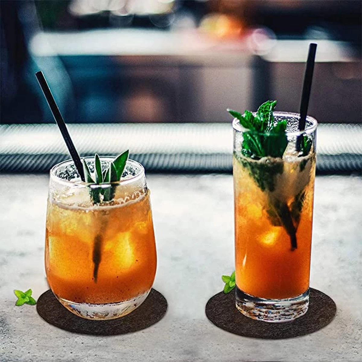 IBright Vilt Onderzetters Voor Glazen - 12 Stuks – Donkergrijs – Vilten Onderzetters Met Houder - Hittebestendig - Absorberend En Duurzaam 5 IBright Vilt Onderzetters Voor Glazen - 12 Stuks – Donkergrijs – Vilten Onderzetters Met Houder - Hittebestendig - Absorberend En Duurzaam - Afbeelding 5