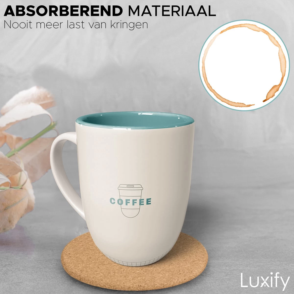 Kurken Onderzetters Met Houder - 16 Stuks - Onderleggers Voor Glazen - Glasonderzetters Voor Op Tafel - Coasters - Rond 2 Kurken Onderzetters Met Houder - 16 Stuks - Onderleggers Voor Glazen - Glasonderzetters Voor Op Tafel - Coasters - Rond - Afbeelding 2