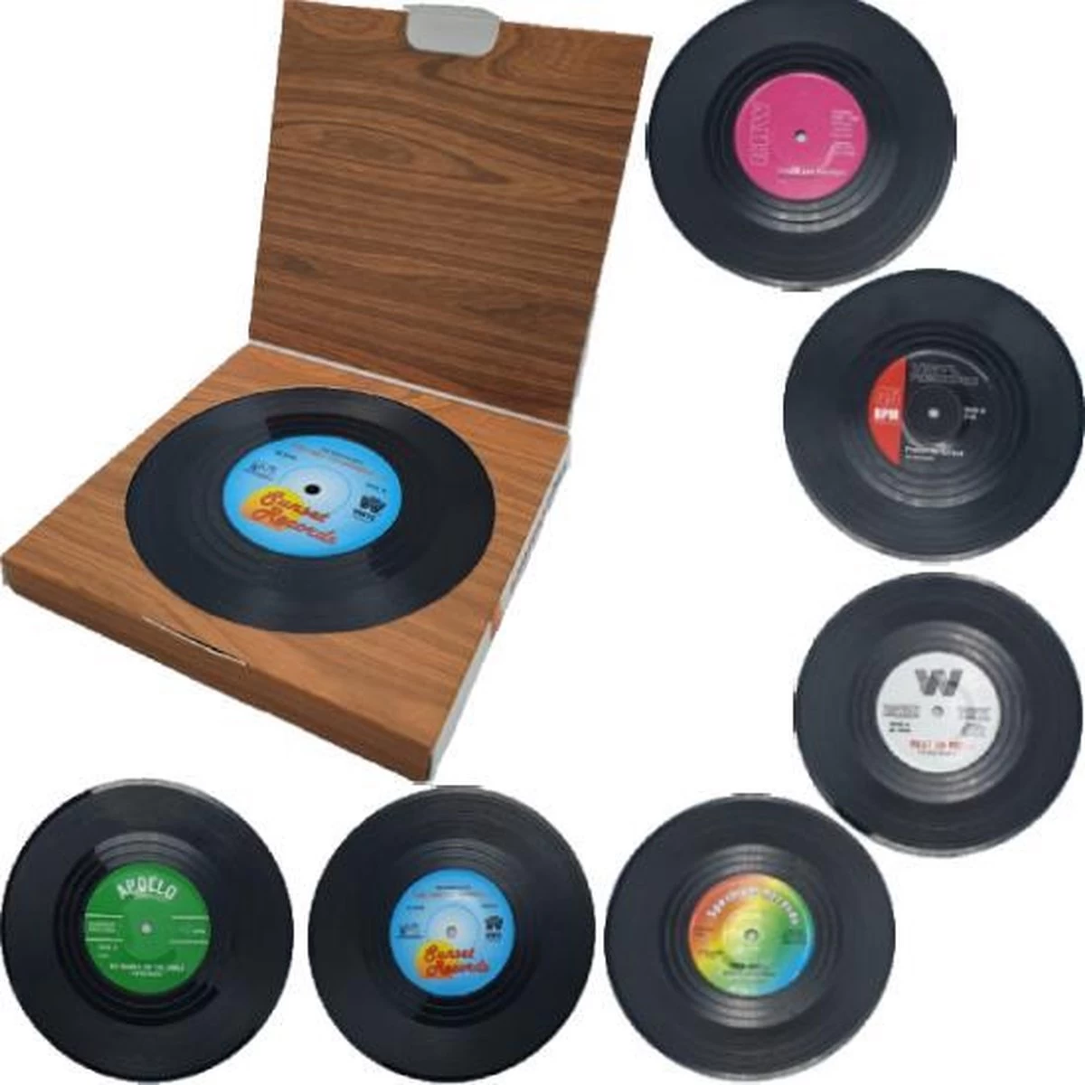 Retro LP + Rockabilly LP - Vinyl Onderzetters - 12 Stuks - Onderzetters Voor Glazen - ODaani 6 Retro LP + Rockabilly LP - Vinyl Onderzetters - 12 Stuks - Onderzetters Voor Glazen - ODaani - Afbeelding 6