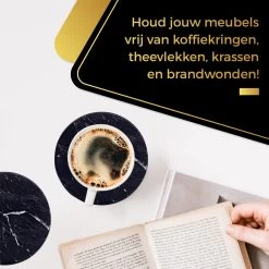 Swissl Leren Onderzetters - Marmer Onderzetters Voor Glazen - Kunstleren Onderleggers Met Houder - Glasonderzetters - Coasters – Zwart - Rond 11 Swissl Leren Onderzetters - Marmer Onderzetters Voor Glazen - Kunstleren Onderleggers Met Houder - Glasonderzetters - Coasters – Zwart - Rond -Brita Verkoop 1200x1200 787