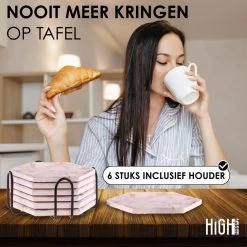HighSupply Design Onderzetters Van Marmer En Keramiek Voor Glazen – Wit – 6 Onderleggers – Glasonderzetters Met Houder – Kurk 13 HighSupply Design Onderzetters Van Marmer En Keramiek Voor Glazen – Wit – 6 Onderleggers – Glasonderzetters Met Houder – Kurk -Brita Verkoop 1200x1200 813