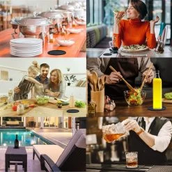 Easavida – Onderzetters Voor Glazen – 10 Stuks – Siliconen – Onderlegger – Inclusief Houder – Inclusief E-book – Zwart – Rond Design -Brita Verkoop 1200x1200 823