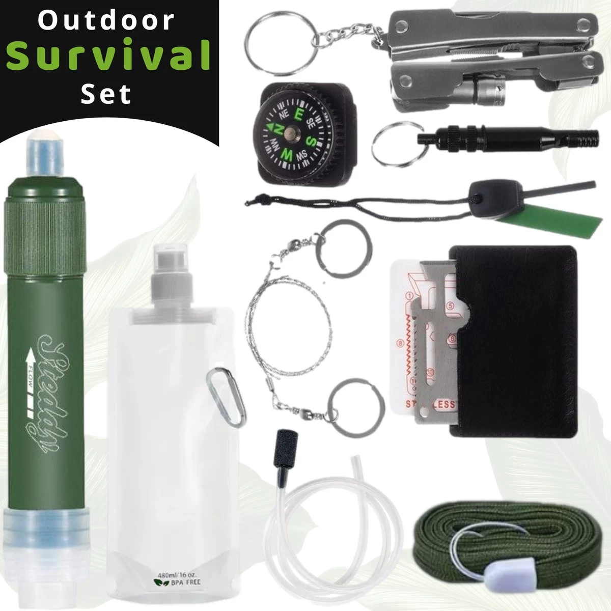 Waterfilter Steddy Pro - Survival Bushcraft Kit - Noodpakket - Waterzuivering - Water Filter Kraan - Outdoor 1 Waterfilter Steddy Pro - Survival Bushcraft Kit - Noodpakket - Waterzuivering - Water Filter Kraan - Outdoor