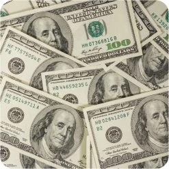 15x Stuks Dollar Geld Biljetten Onderzetters / Bierviltjes Van Karton Bank / Geld Thema - Glasonderzetters / Onderleggers - Dollars / Bankbiljetten/ Gangster Feestartikelen