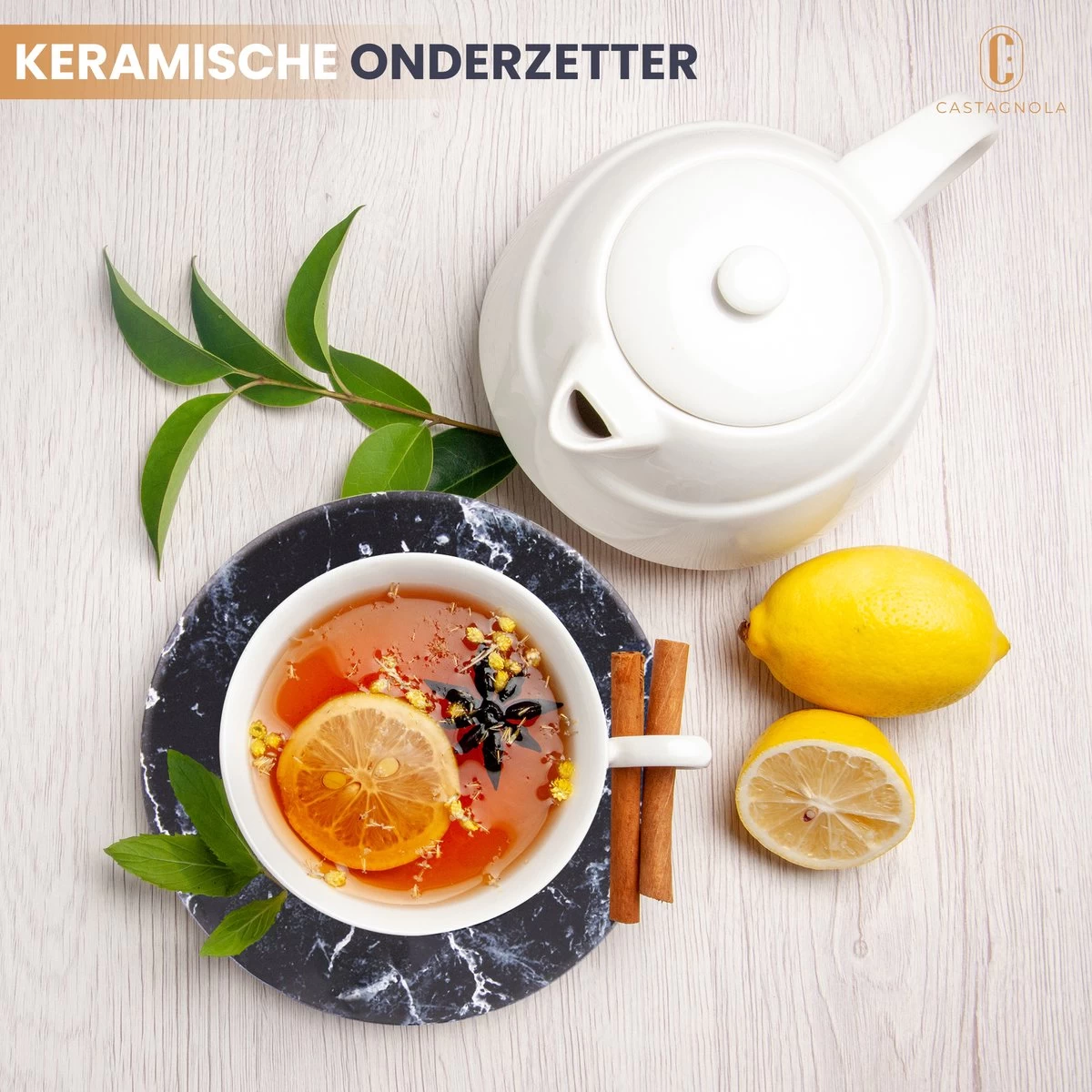 Castagnola Keramische Onderzetters Met Houder – Onderzetters Voor Glazen – Onderzetters Design – Onderzettersset – Drink Onderzetters – Keramisch – Kurk – Set Van 6 – Grijs/Zwart 7 Castagnola Keramische Onderzetters Met Houder – Onderzetters Voor Glazen – Onderzetters Design – Onderzettersset – Drink Onderzetters – Keramisch – Kurk – Set Van 6 – Grijs/Zwart - Afbeelding 7