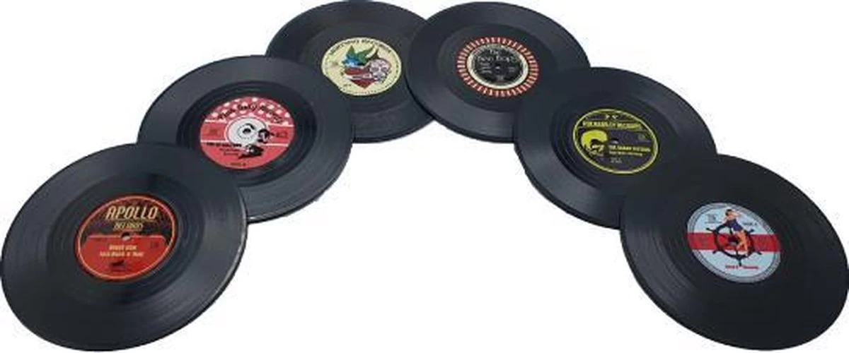 Retro LP + Rockabilly LP - Vinyl Onderzetters - 12 Stuks - Onderzetters Voor Glazen - ODaani 2 Retro LP + Rockabilly LP - Vinyl Onderzetters - 12 Stuks - Onderzetters Voor Glazen - ODaani - Afbeelding 2