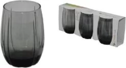 Pasabahce Linka – Zwarte Drinkglazen – 380 ML – Set Van 3