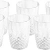 Merkloos 6x Stuks Herbruikbare Kunststof Drinkglazen/waterglazen 400 Ml Met Kristaleffect