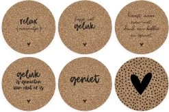 Zoedt - Onderzetters Kurk - Set Van 6 - Met Tekst