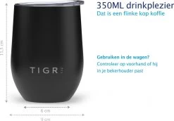 TIGR Cups - Drinkbekers - Thermosbekers - RVS - Set Van 2 - 350ml - Zwart/Rosé Goud -Brita Verkoop 1200x834