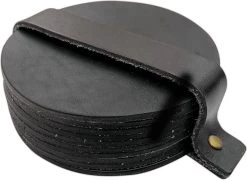 Brute Strength - Onderzetters Voor Glazen - Leer - Zwart - Rond - 10 Stuks