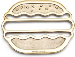 Riviera Maison Onderzetter Voor Pannen, Hamburger - Classic Burger Trivet - Goud - Aluminium - 1 Stuk