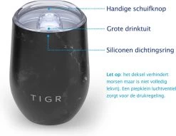 TIGR The Combo - Voordeelset Minimalist Thermosfles En Cup Warmhoudbeker - 500ml - Zwart Marmer -Brita Verkoop 1200x929
